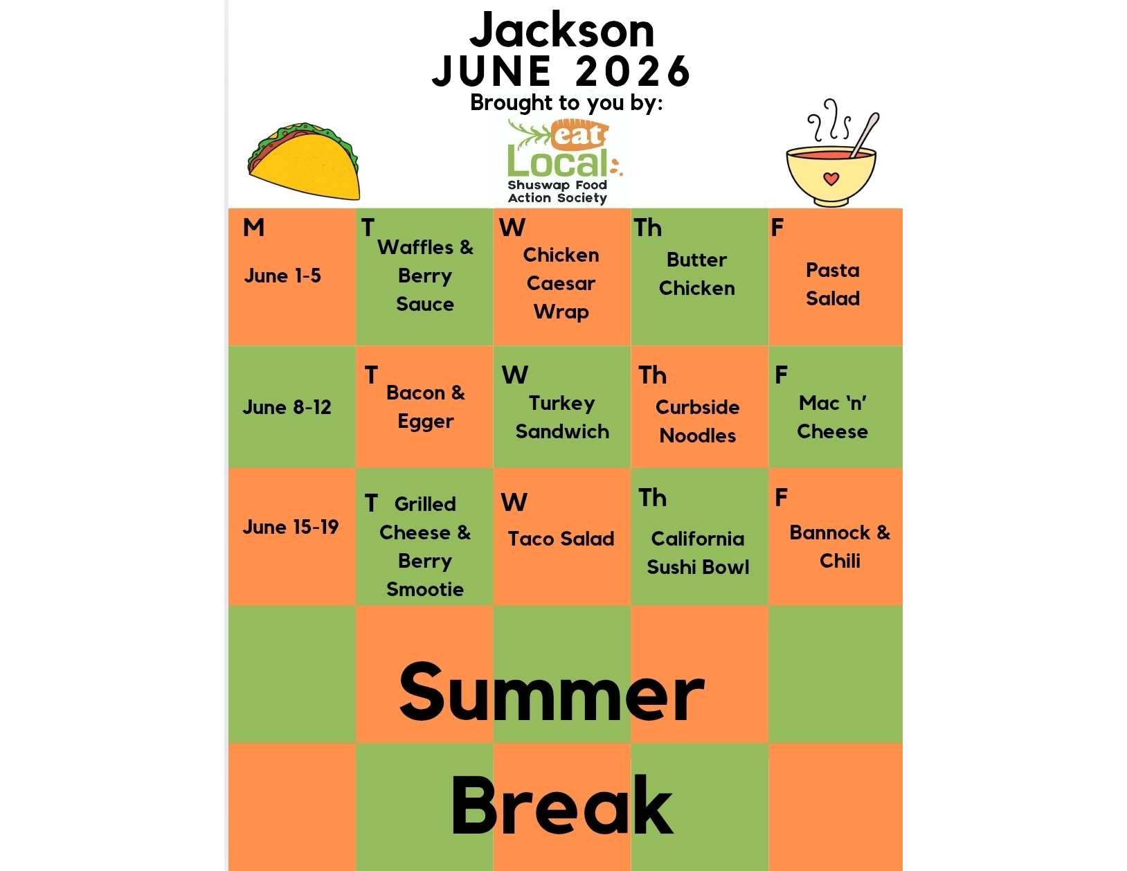 Jackson Menu June 2026